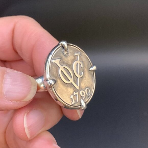 Designer Tracey Mayer 1790 Dutch Netherlands Coin Ring Sterling Silver J256 - Picture 1 of 16